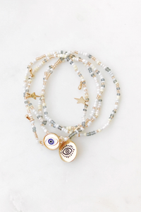 Beaded Evil Eye Bracelet Set