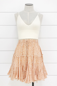 Coral Ruffled Short Skirt