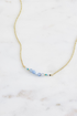 Delicate Blue Beaded Gold Chain Necklace