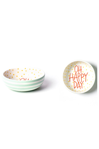 SH Mint Stripe Oh Happy Day Dipping Bowl