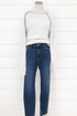 High Rise Skinny with Distress Hem