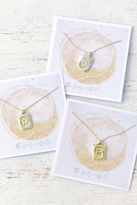 Squared Initial Coin Necklace