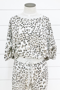 Leopard French Terry Short Sleeve Top