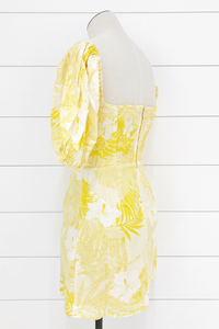 Mellow Yellow Puff Sleeve Mini Dress