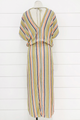 Multi Stripe Tie Waist Midi Dress