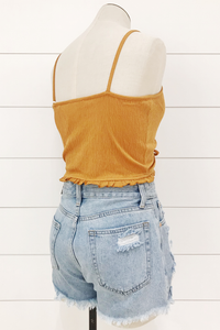 Pleated Tied Crop Top