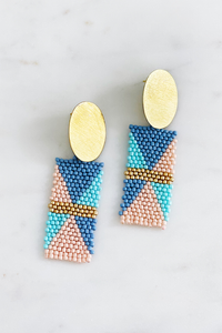 Pastel Square Beaded Earrings