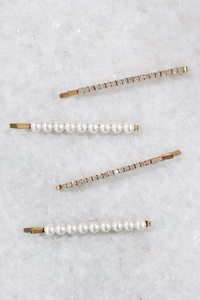 Pearls & CZ Clips Set