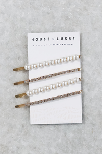 Pearls & CZ Clips Set
