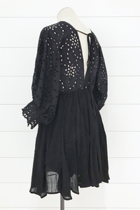 Puff Sleeve Eyelet Dress