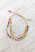 Rainbow Bead Pull Tie Bracelet