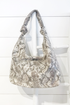 Grey Snake Large Hobo Bag