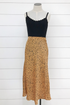 Spotted Animal Satin Midi Skirt