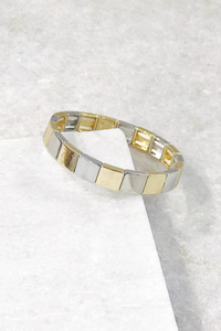 Square 2 Tone Tile Bracelet