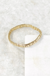 Thin Gold Metal Tile Bracelet