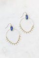Stone w/ Gold Trapezoid Earrings
