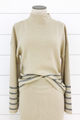 Striped Mock Neck Pullover Sweater