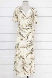 Vintage Paradise Palm Wrap Dress