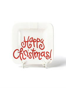SH Happy Christmas White Small Dot 9.25 Mini Platter